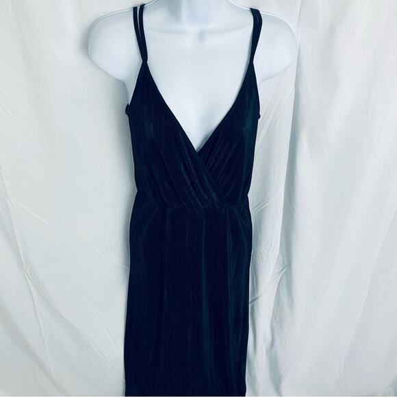 ASOS Sheer Pleated Black Maxi Dress Size 2 - Picture 2 of 11